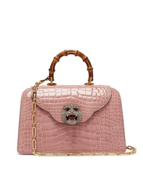 gucci pink alligator pures|Gucci leather handbags.